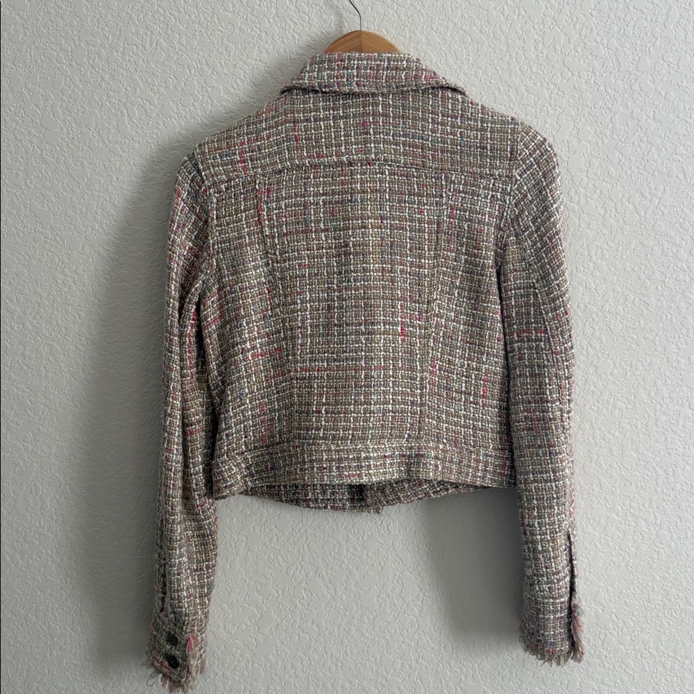 Calvin Klein Jeans Tweed Multicolor Zip-Up Jacket Size M - Picture 4 of 13